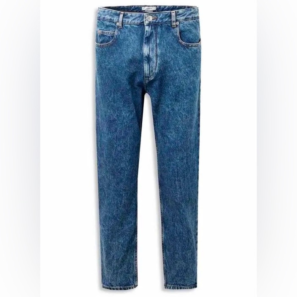 Isabel Marant Etoile acid-washed high waist straight leg jeans